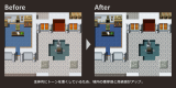 【デフォルトマップを格上げ】メリハリのある画面に仕上がるデフォルト改変タイルセット Tileset_BiforeAfter_Inside02.jpg