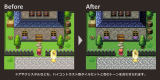 【デフォルトマップ格上げ】メリハリのある画面に仕上がるデフォルト改変タイルセットと一緒に使える小物（キャラチップ）素材 Tileset_BiforeAfter_CR02.jpg