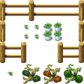MV素材の広葉樹と針葉樹、木の柵の改変+α 木柵+植物.png